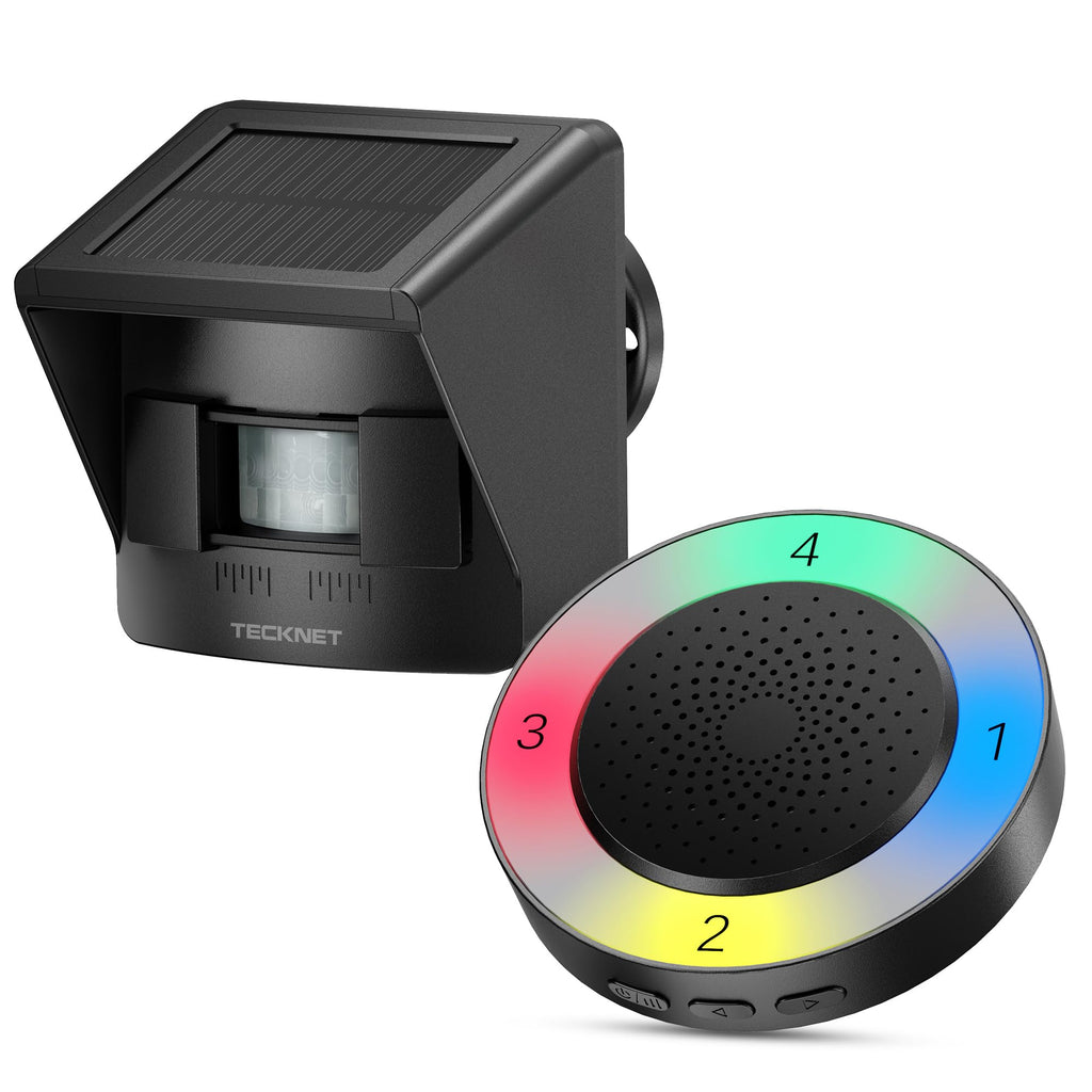 TECKNET Non-APP Solar RGB Wireless Driveway Alarm