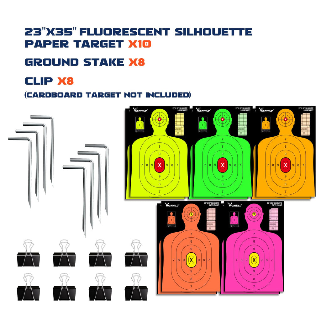 Highwild Adjustable Target Stand Base for Paper Shooting Cardboard Silhouette H Shape Stand Base for Shooting Range 1x2 Wooden Target Station Setup
