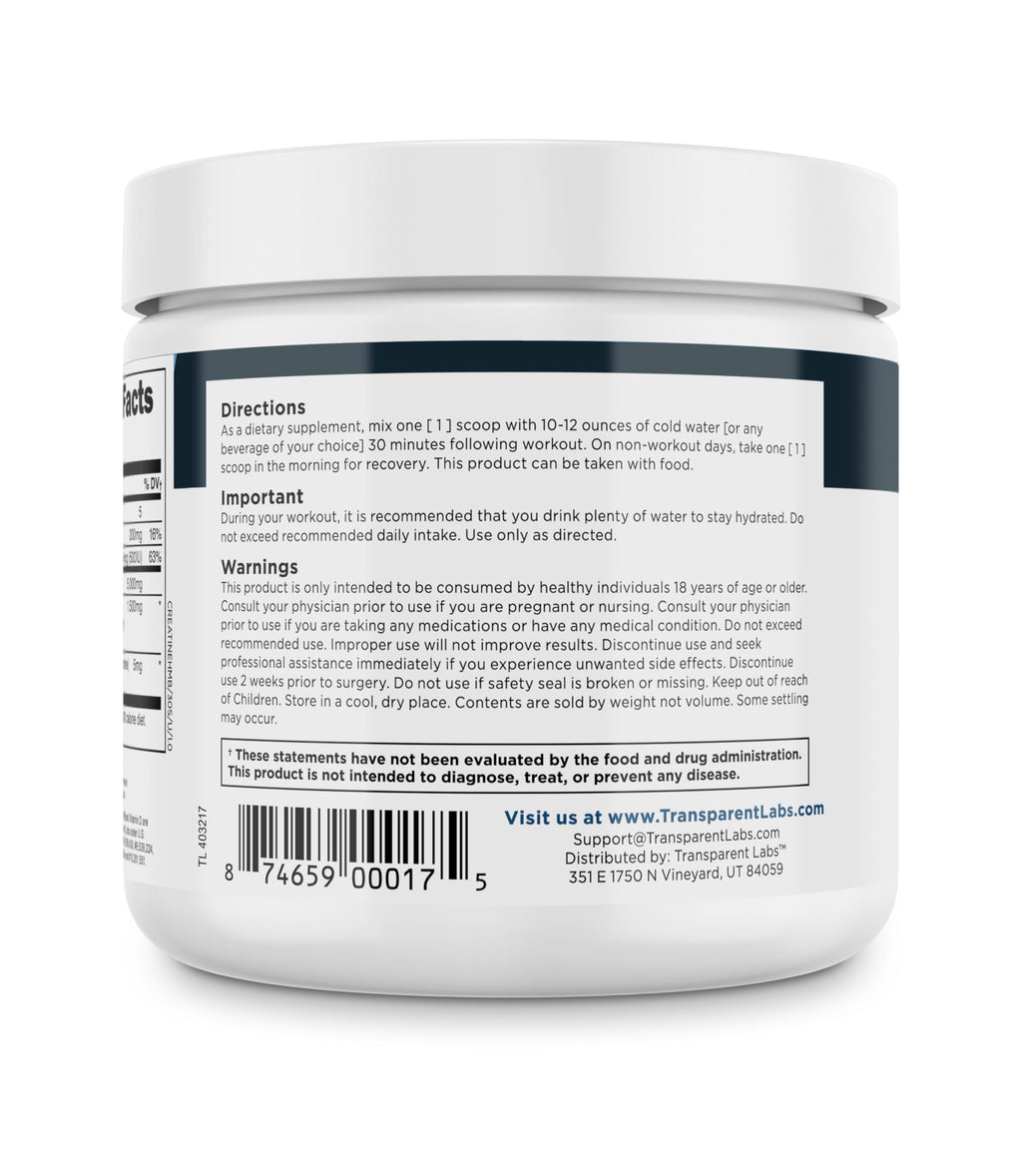 Transparent Labs Creatine HMB - 30 Servings, Unflavored