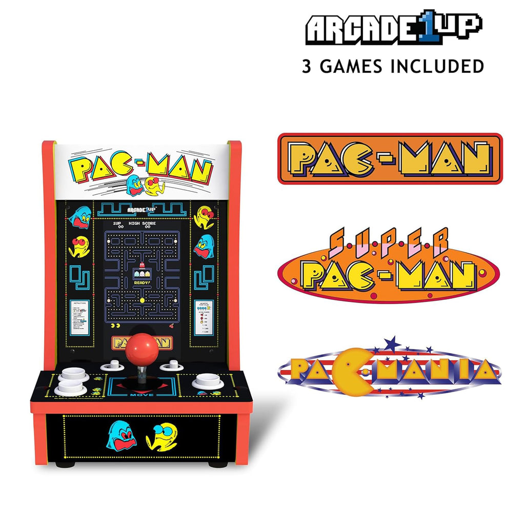 Arcade1Up Pac-Man Countercade Countertop Arcade Machine, 3 Retro Games ...
