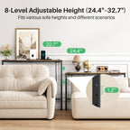 Kitstorack 2-Pack Narrow Console Table with Adjustable Height (25"-33") & 2 Power Outlets, Skinny Behind Couch Table, 78.8" Long x 5.9" Wide Sofa