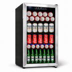 Honeywell Beverage Refrigerator and Cooler, 116 Can Mini Fridge with Glass Door for Soda Beer or Wine for Office or Bar with Adjustable Removable