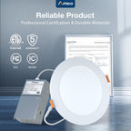 Amico 24 Pack 6 Inch Ultra-Thin LED Recessed Ceiling Light, 5CCT, 1050LM