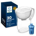 Brita Large 10-Cup Elite Water Filter Pitcher, WQA NSF/ANSI Certified, Reduces 99% of Lead, Microplastics, & 30 Contaminants, BPA-Free, Removes