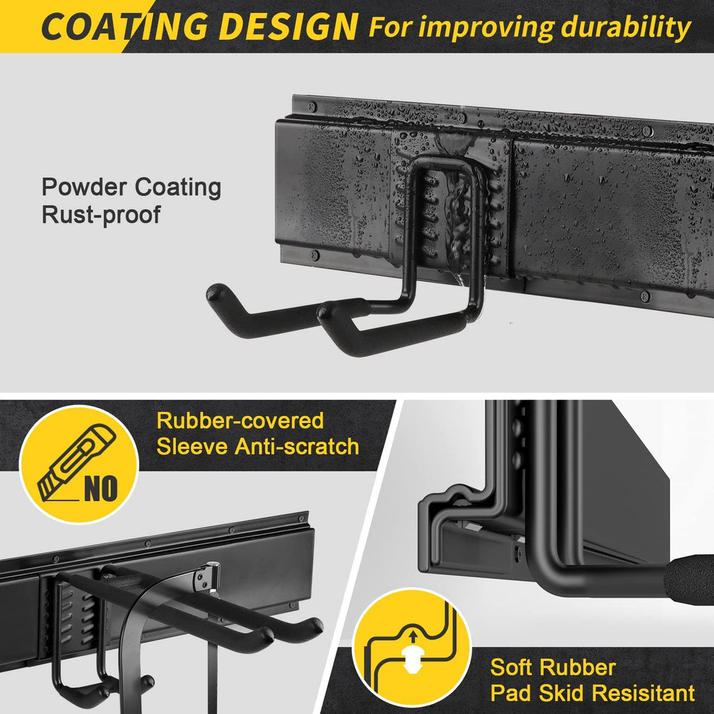 48" Garage Tool Organizer Wall Mount, 440lbs Garden Garage Storage Garage Organization with Adjustable Heavy Duty Hanging Hooks, Yard Rack Hanger