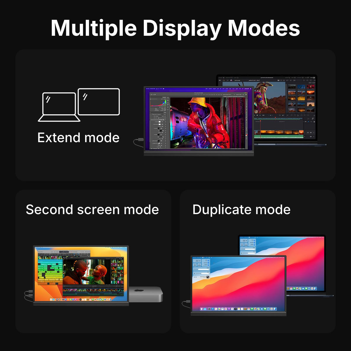 WGK 15.6 inch Portable Monitor 1080P FHD Travel Display HDMI/USB-C Compatible with Laptops, Desktops, Phones, PS, Mac, Xbox, Switch, and Other Gaming