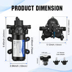 ECO-WORTHY 33-Series Industrial Water Pressure Pump 110V AC 4.0GPM 50PSI RV Fresh Water Diaphragm Pump include Garden Hose Adapters for Irrigation