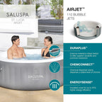 Bestway SaluSpa Miami Inflatable Hot Tub Spa, 71 x 26 in, 2-4 Person, Black - 60104E