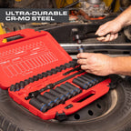 Hyper Tough 36-Piece 1/2-inch Drive Metric CRMO Impact Socket Set (mm)