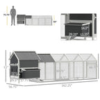PawHut Large Chicken Coop, 162 in, For 6-8 Chickens, Storm Gray/Crystal White - D51-336V00CG
