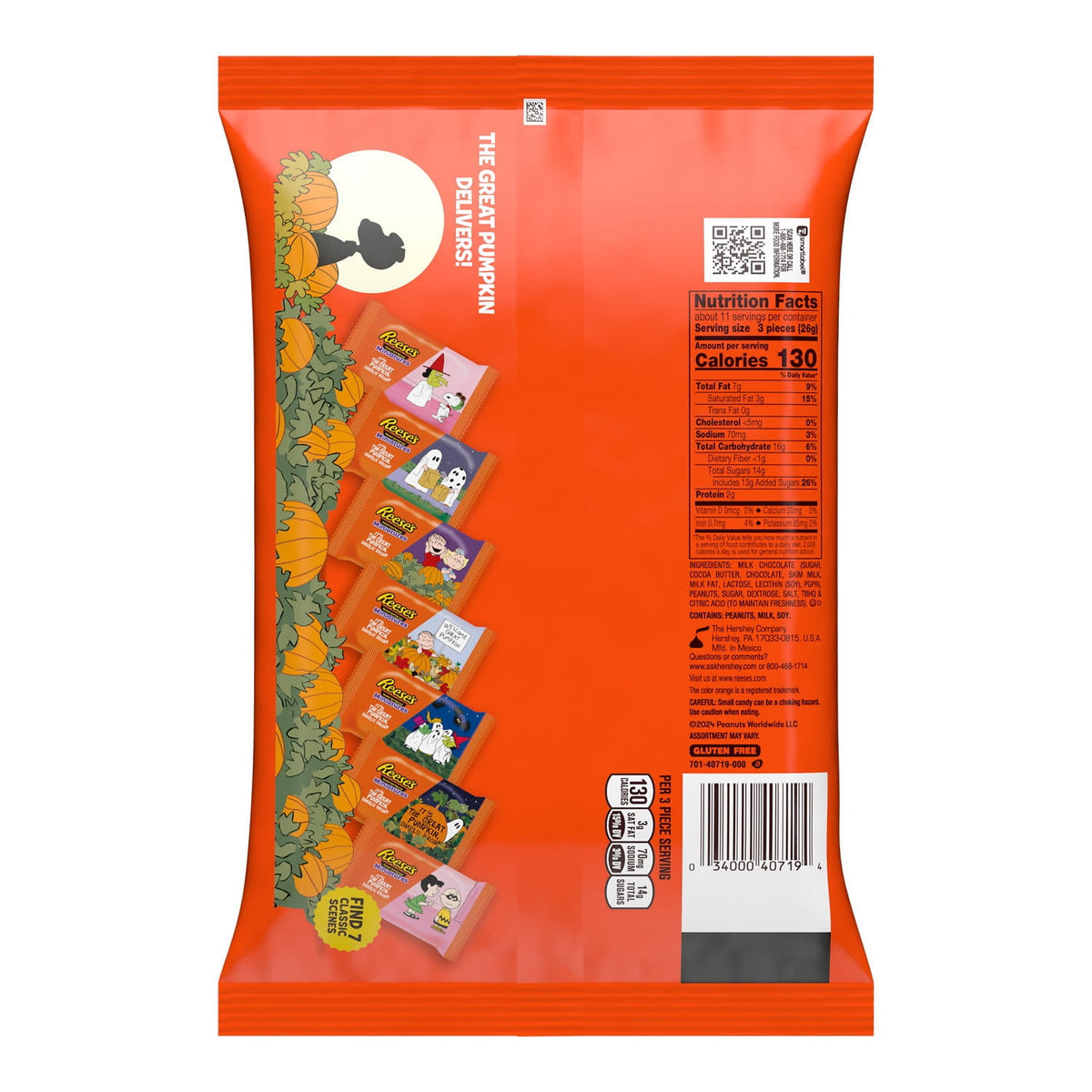 Reese's Miniatures Snoopy™ & Friends Milk Chocolate Peanut Butter Cups Halloween Candy, Bag 9.92 oz