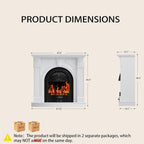 BLANKSPACE 48in Electric Fireplace With Mantel and TV Stand - Black Birdcage