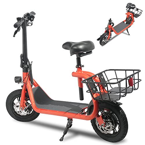 SEHOMY Electric Scooter With Seat, 450W 8.0Ah Battery, 20-Mile Range, 15.5 Mph