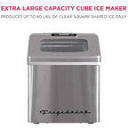 Frigidaire Countertop Clear Square Ice Maker, 40 lbs. Per Day - Stainless Steel