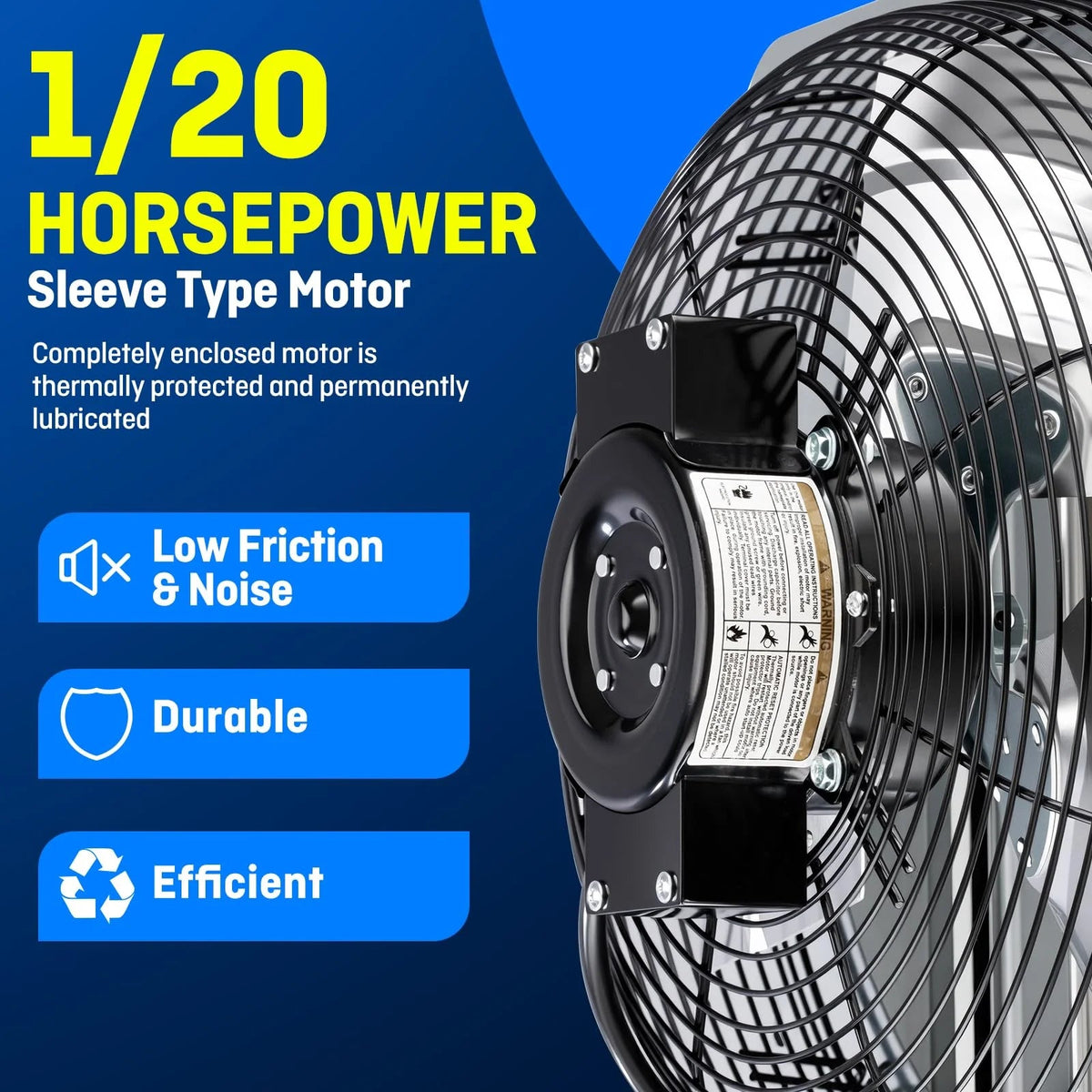 12-Inch Wall-Mounted Exhaust Fan With Thermostat, 960 CFM, 115V
