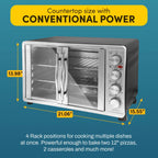 Elite Gourmet 47.5Qt 18-Slice Convection Oven - 4-Control Knobs