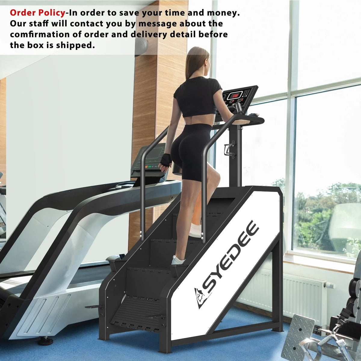 syedee Stair Stepper With LED Screen, 12 Workout Programs, 441LBS, 24-164 Steps/Minute, White