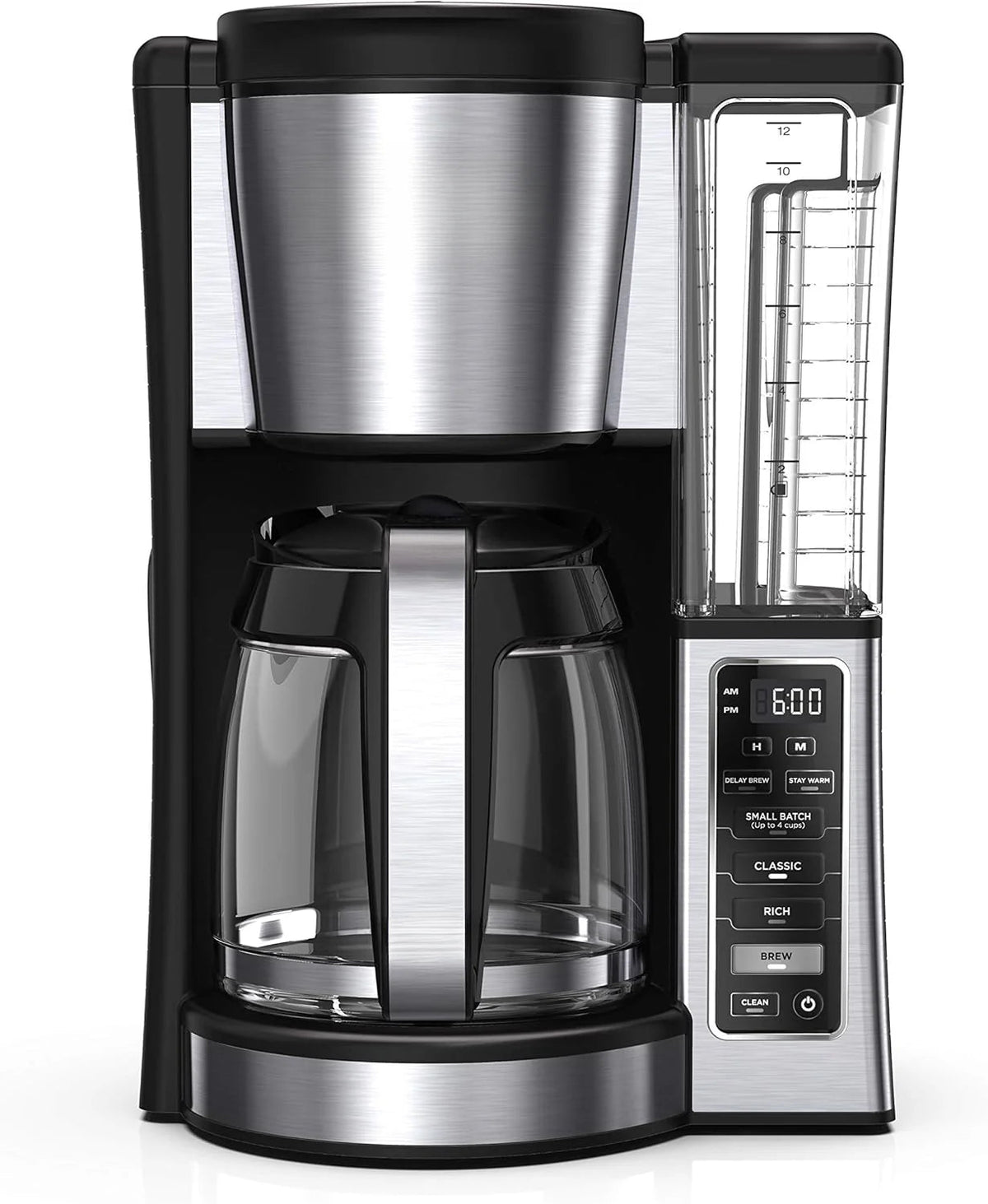 12-Cup Programmable Coffee Brewer, 2 Brew Styles, 60 oz Water Reservoir - Black/Stainless Steel