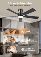 52Inch Ceiling Fan with Lights and Remotes, Modern Low Profile Flush Mount Ceiling Fans,DC Reversible Motor, 3CCT Dimmable,Noiseless,Dual Finish