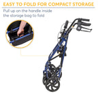 Drive Medical Four Wheel Rollator Rolling Walker with Fold Up Removable Back Support, Blue