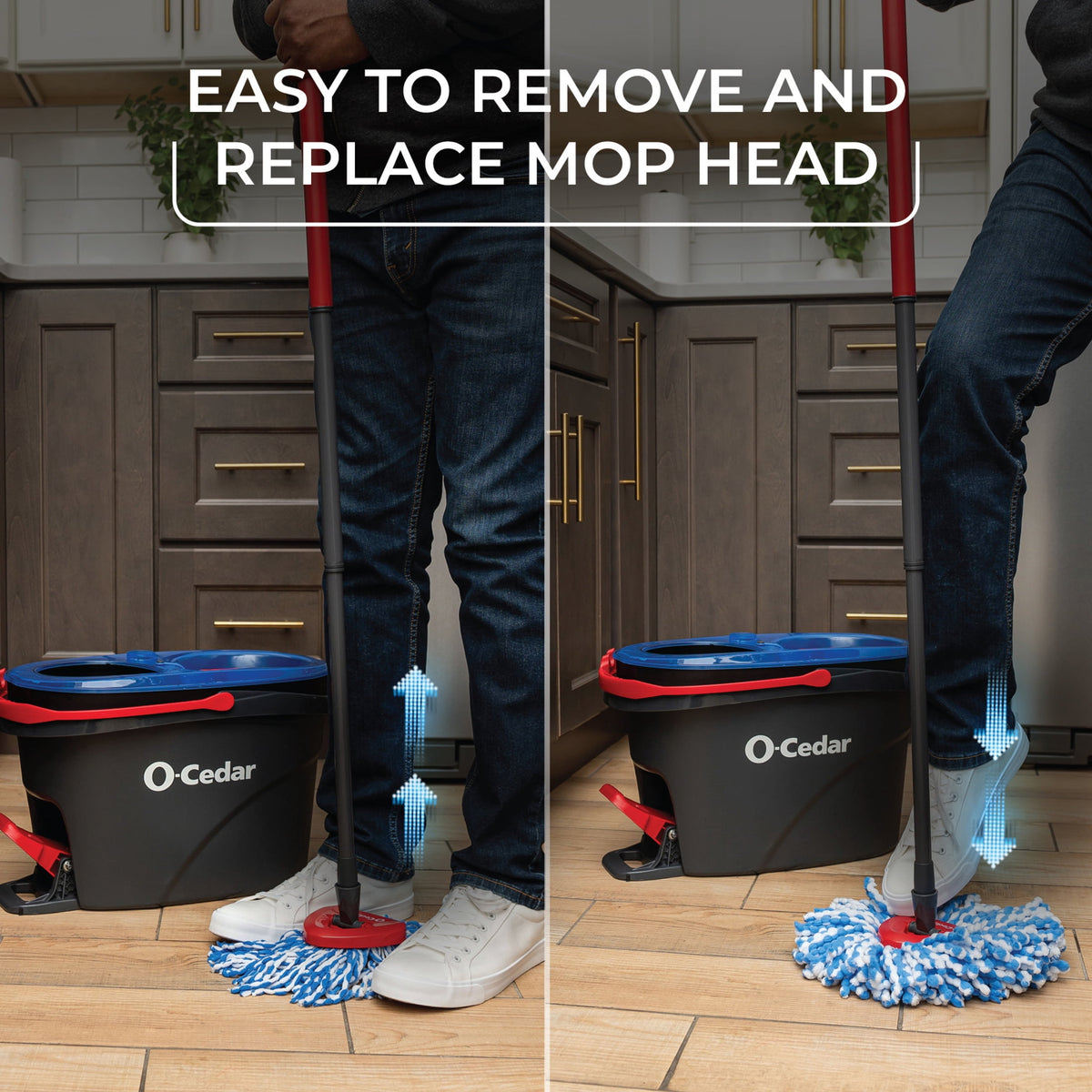 O-Cedar RinseClean Microfiber Spin Mop & Bucket Set with Clean Water Tank