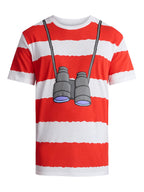 Where's Waldo, Men's & Big Men's Graphic Halloween Cosplay T-Shirt and Matching Character Beanie