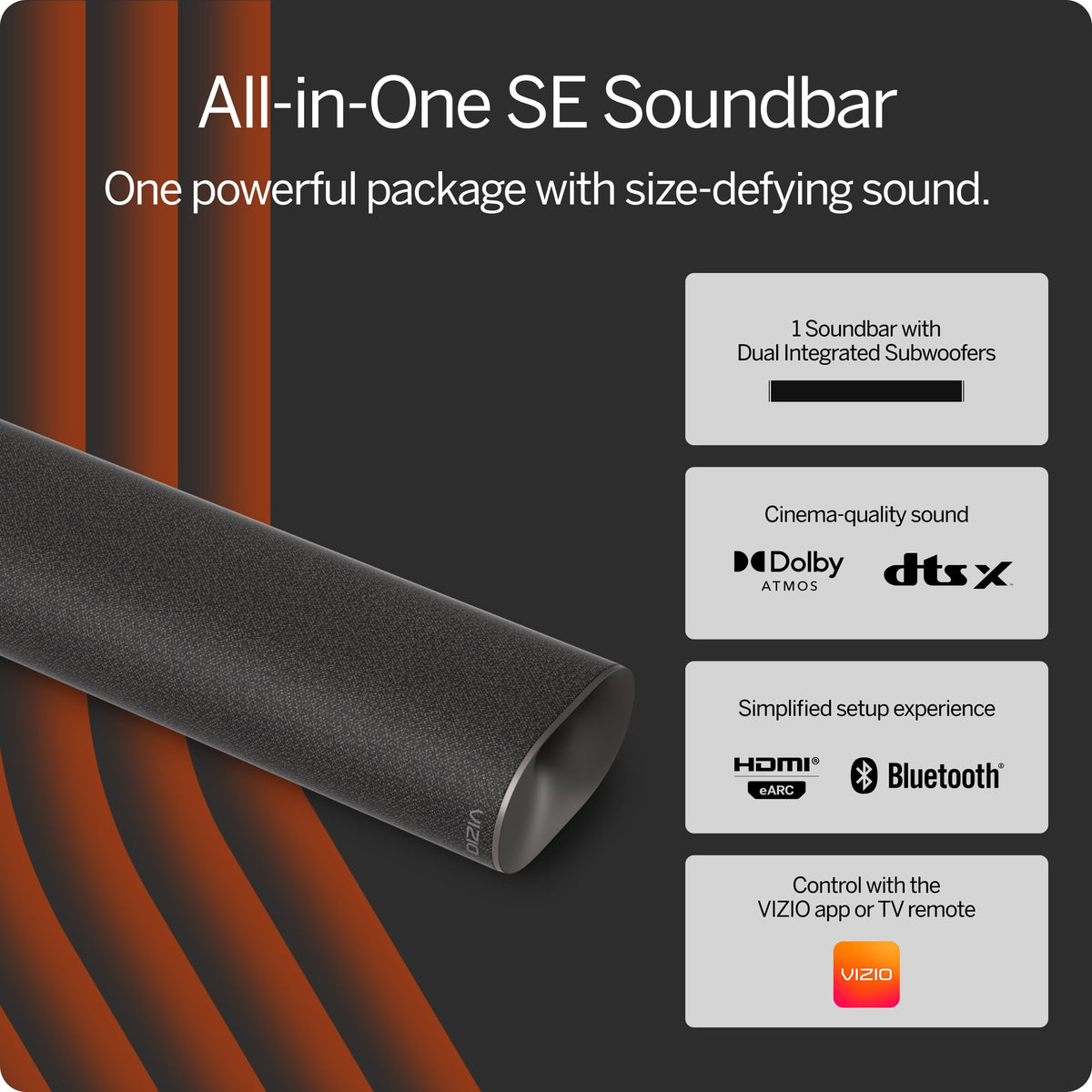 VIZIO All-in-One 2.1 Soundbar SE With Dolby Atmos, DTS:X, Bluetooth SV210Y-08