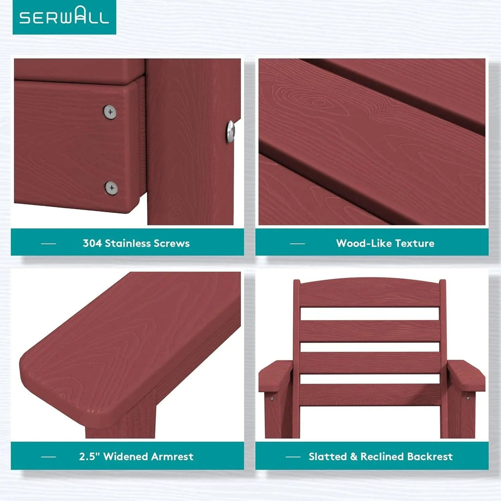SERWALL 7-Piece HDPE Patio Dining Set, Aruba, 66.9in D x 32.2in W x 29.1in H