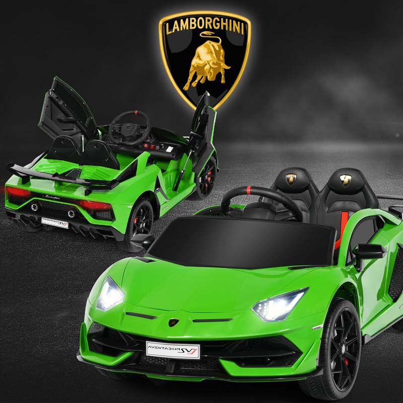 Licensed Lamborghini SVJ Kids Ride-On Car, 12V Battery Powered - Red, White, Black, Green Or Pink