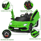 Licensed Lamborghini SVJ Kids Ride-On Car, 12V Battery Powered - Red, White, Black, Green Or Pink