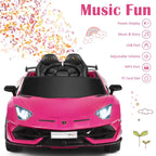 Licensed Lamborghini SVJ Kids Ride-On Car, 12V Battery Powered - Red, White, Black, Green Or Pink