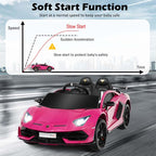 Licensed Lamborghini SVJ Kids Ride-On Car, 12V Battery Powered - Red, White, Black, Green Or Pink