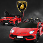 Licensed Lamborghini SVJ Kids Ride-On Car, 12V Battery Powered - Red, White, Black, Green Or Pink