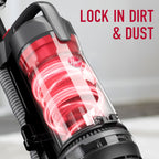 Hoover Rewind Pet Bagless Upright Vacuum Cleaner, Pet Friendly, Automatic Cord Rewind, Multi-Surface and Above Floor Cleaning, UH77410V, Gray & Red