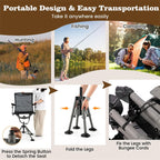 360 Swivel Hunting Chair With Adjustable Gun Holder, Armrests And 330 lbs Capacity - Black/Grey