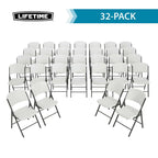Lifetime 4 8-Foot Rectangle Folding Tables And 32 Chairs Set, White Granite - 80147