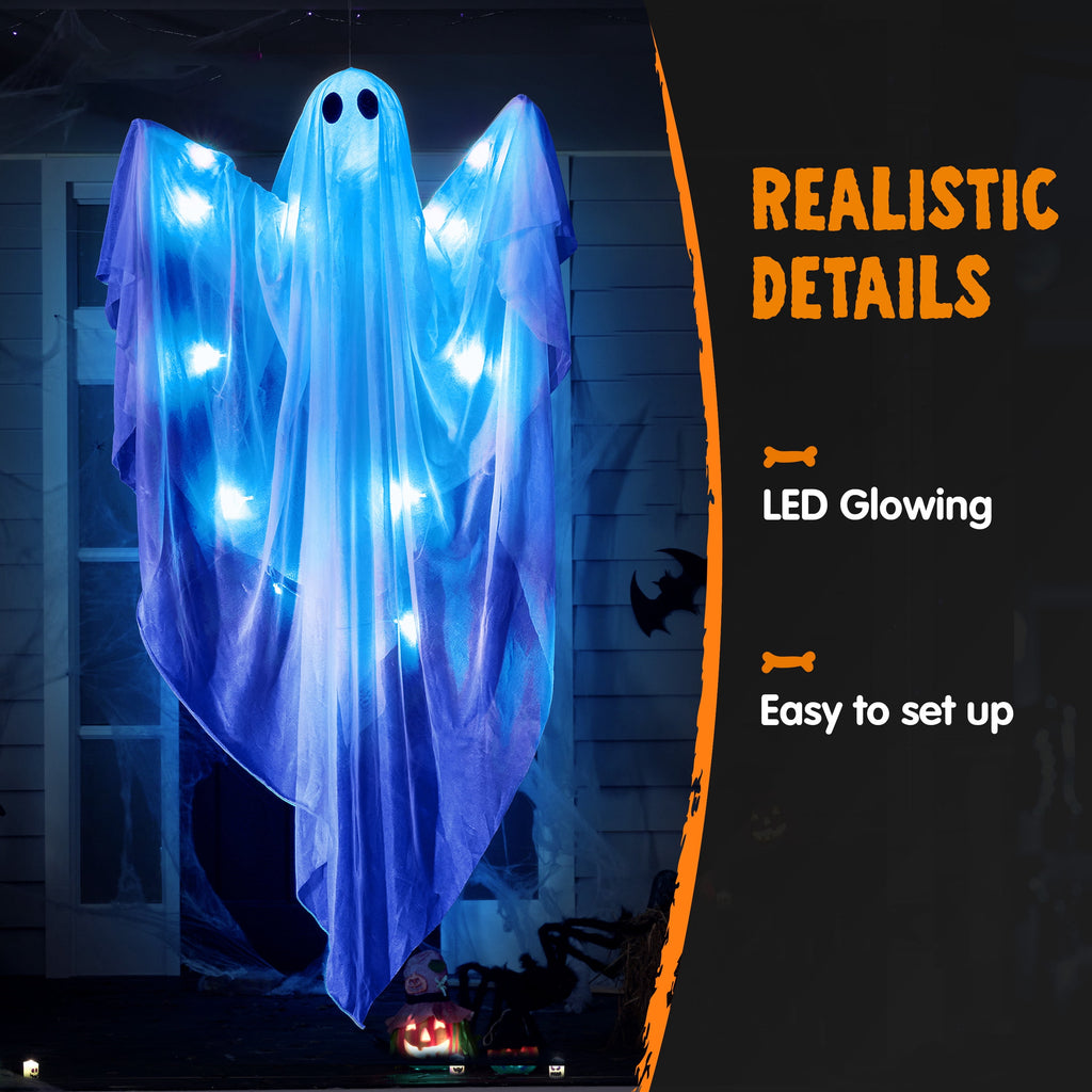 Joyfy 47" Halloween Hanging Light up Ghost Decorations Outdoor