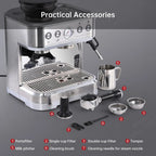 Entcook Espresso Machine With Grinder And Milk Frother, 15 Bar 2.5 L