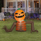 Pumpkin Skeleton Crawler Airblown Yard Inflatable, Multicolor, 4', Halloween by Way To Celebrate