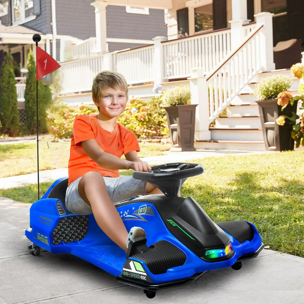 Aosom 12V Electric Drifting Go Kart With Slow Start, Music And Lights