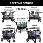 Jeep Wrangler Deluxe 4 Seater Stroller Wagon - Grey