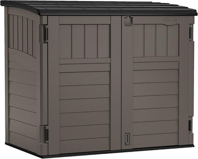Suncast Horizontal Resin Storage Shed, 34 Cu Ft, Floor Included, Stoney Black