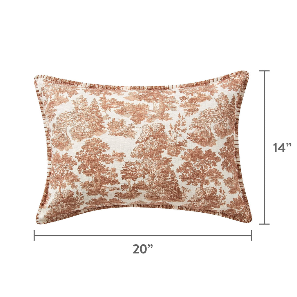 My Texas House Halloween Forest Toile Rust Oblong Decorative Pillow, 14" x 20"