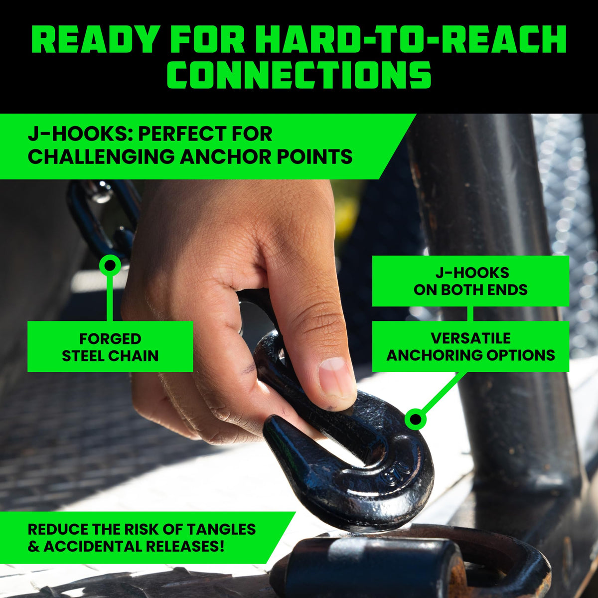 Rhino USA Car Hauler Tie Down Straps (4-Pack) - 2inx8ft Lasso with J Hooks
