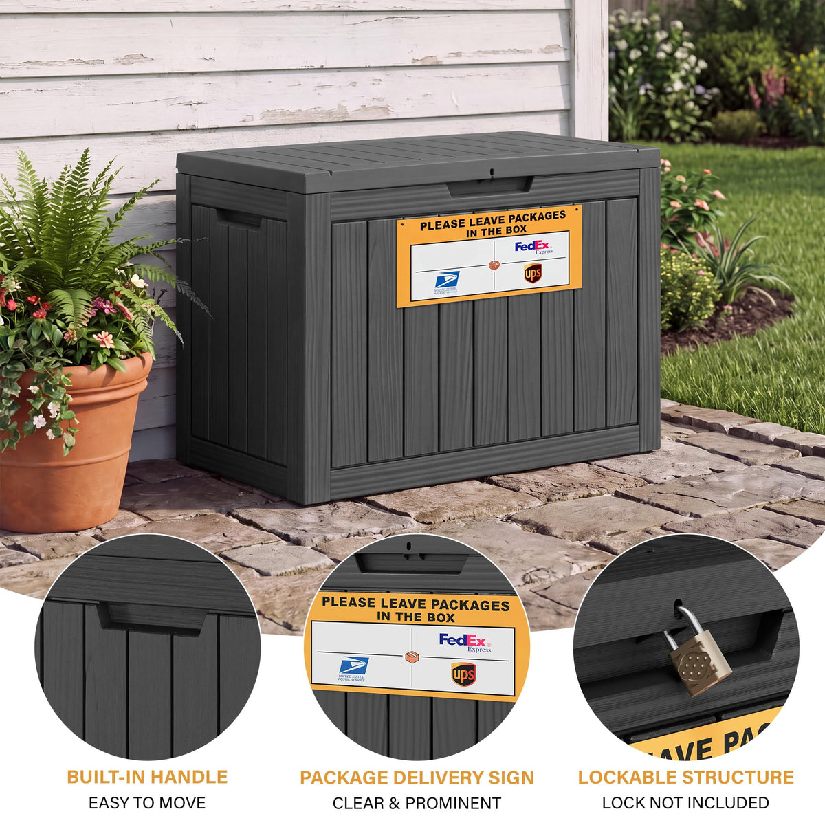 Bifanuo Package Delivery Box for Outside, 50 Gallon Parcel Drop Box