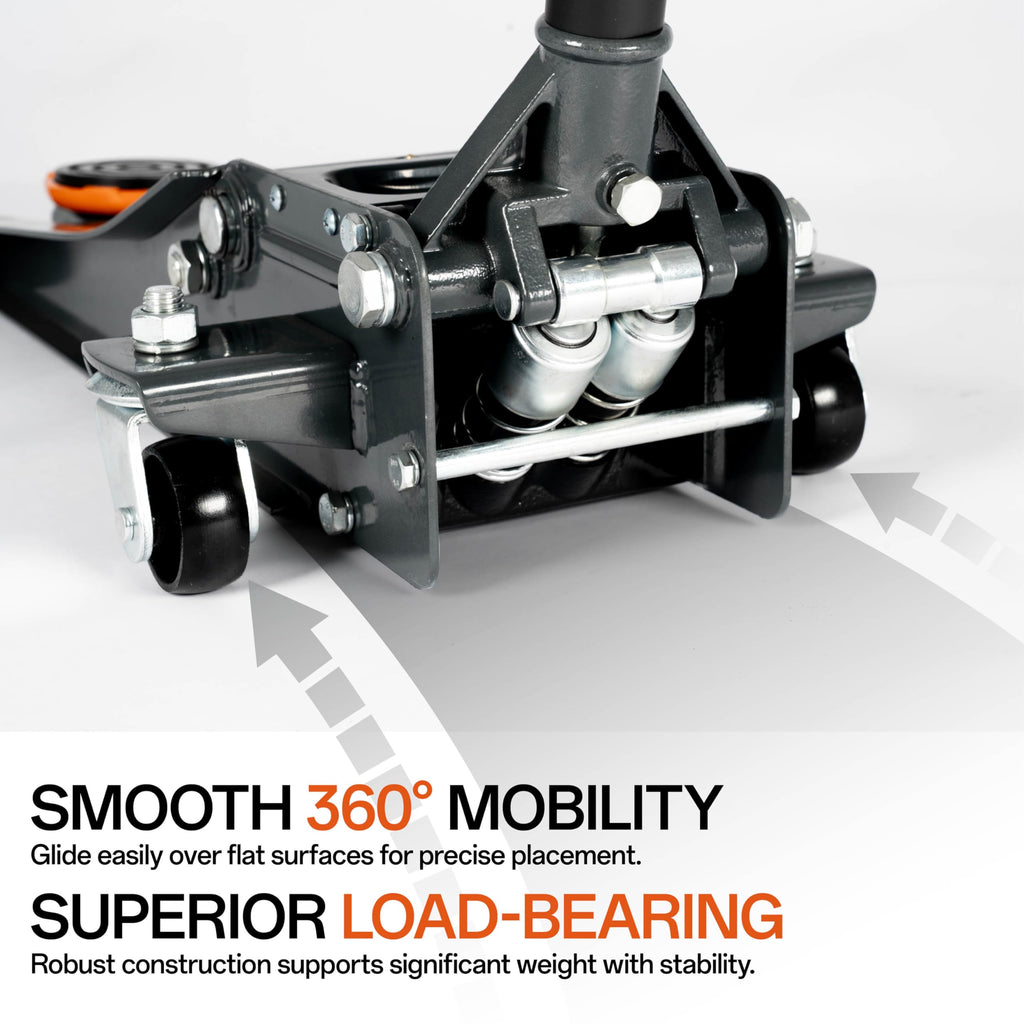 3-Ton (6600lbs) Low Profile Hydraulic Heavy-Duty Steel Floor Jack with Dual Pistons Quick Lift Pump, Home and Workshop Car Maintenance for Various