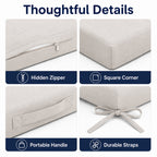 4-Pack Outdoor Chair Cushions 19x19x3 Inch,Waterproof Patio Seat Cushions with Ties,Fade Resistant for Garden, Porch, Deck(Begie)