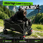 Collapsible Heavy Duty Beach Wagons carts Foldable with Big Wheels, 400L