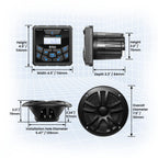 BOSS Audio Systems MCKGB450B.6 Marine Boat Stereo, 6.5 Inch Speakers (Pair)