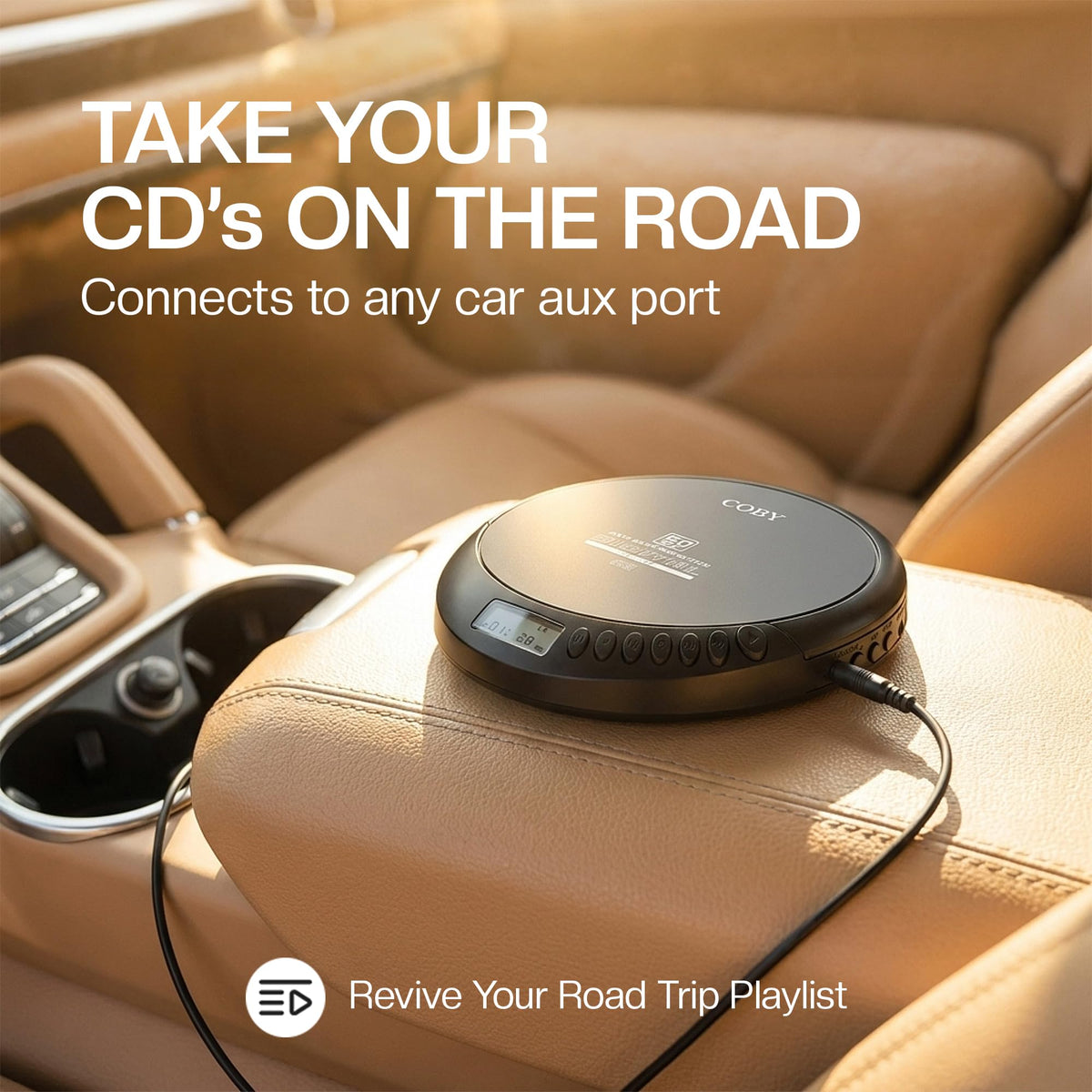 Coby Portable CD Player, 60 Second Anti Skip, FM Radio, CD Player for Car